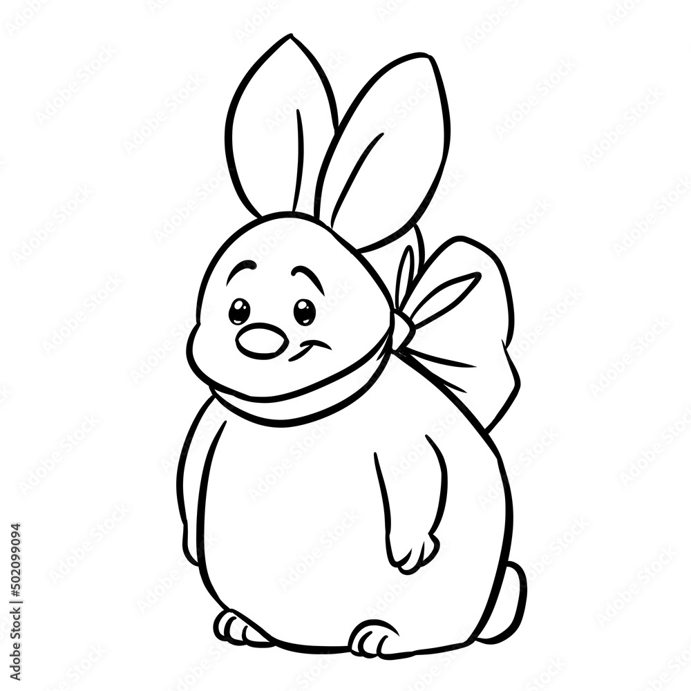 Obraz premium Bunny cute little coloring page cartoon illustration