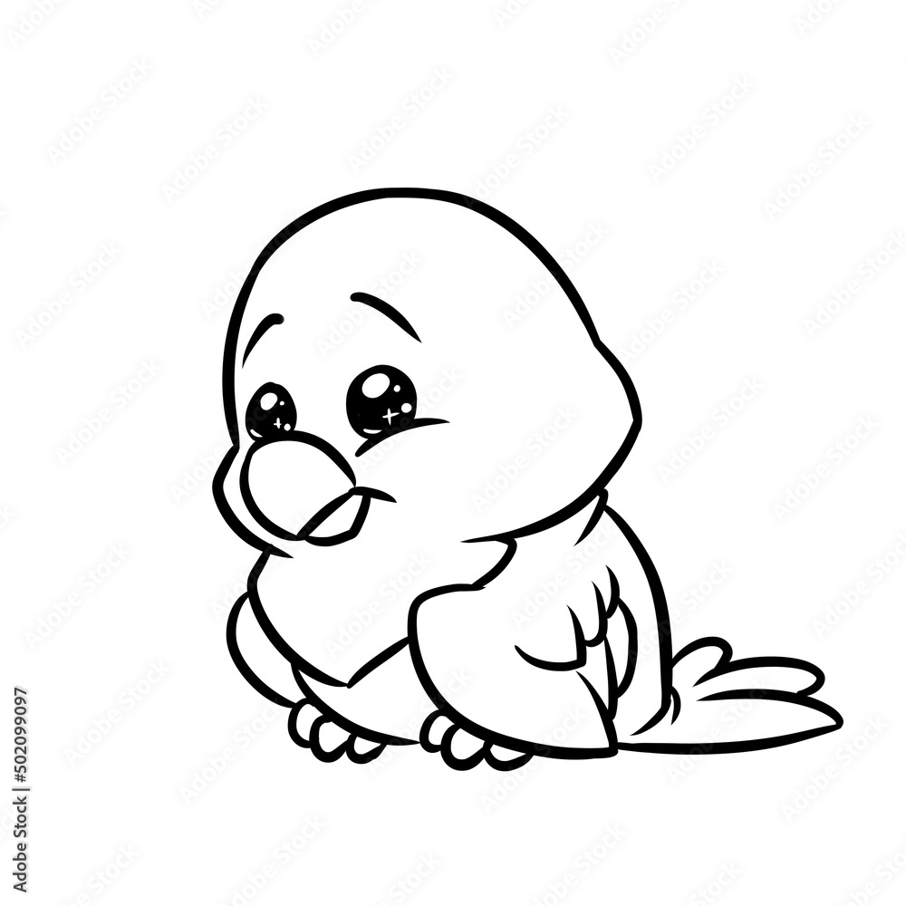 Parrot little bird coloring page cartoon illustration Parrot little bird coloring page cartoon illustration