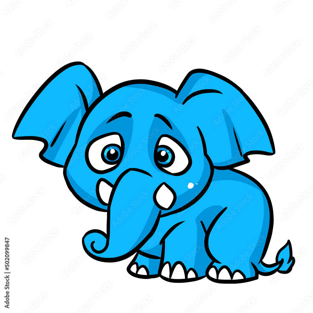 little elephant sad longing cartoon illustration little elephant sad longing cartoon illustration