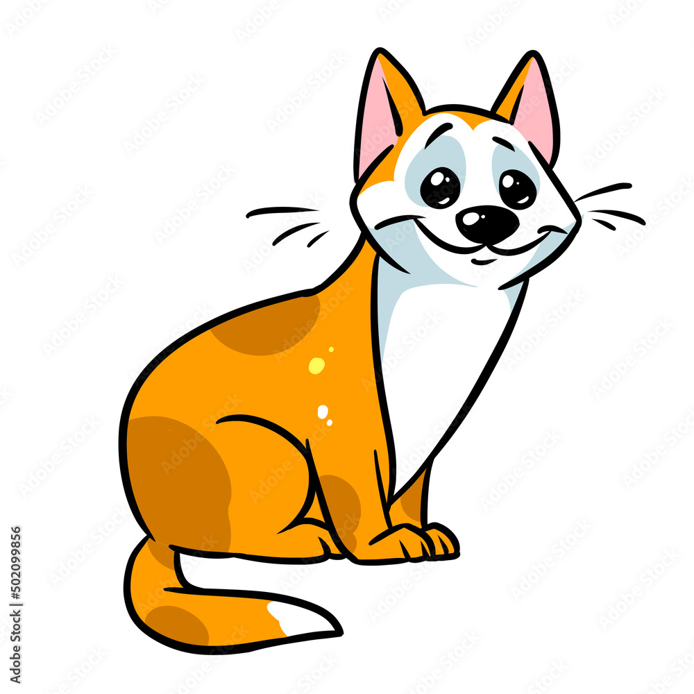 Fototapeta premium little cat cartoon illustration