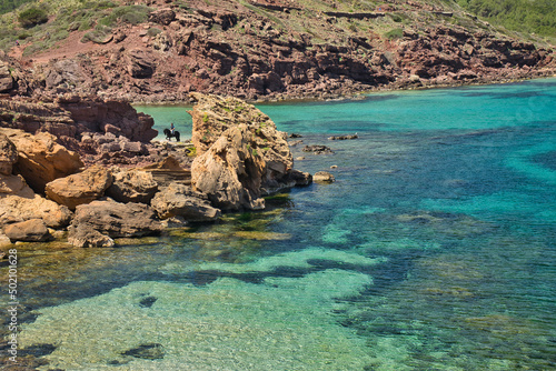 Cala Preonda, Minorca, Spain, on a sunny day