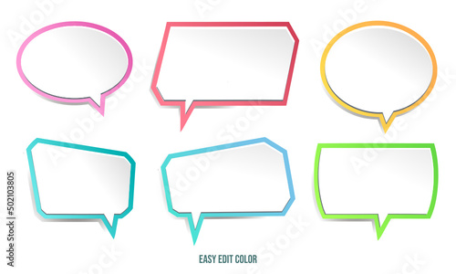 Speech bubbles text cute color