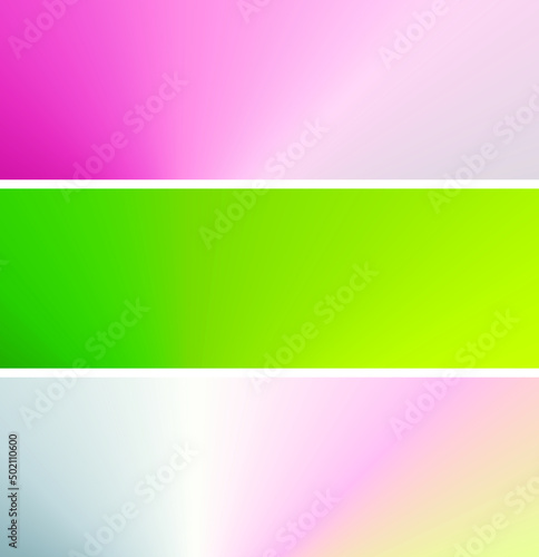 3 background options for the banner with gradient fill