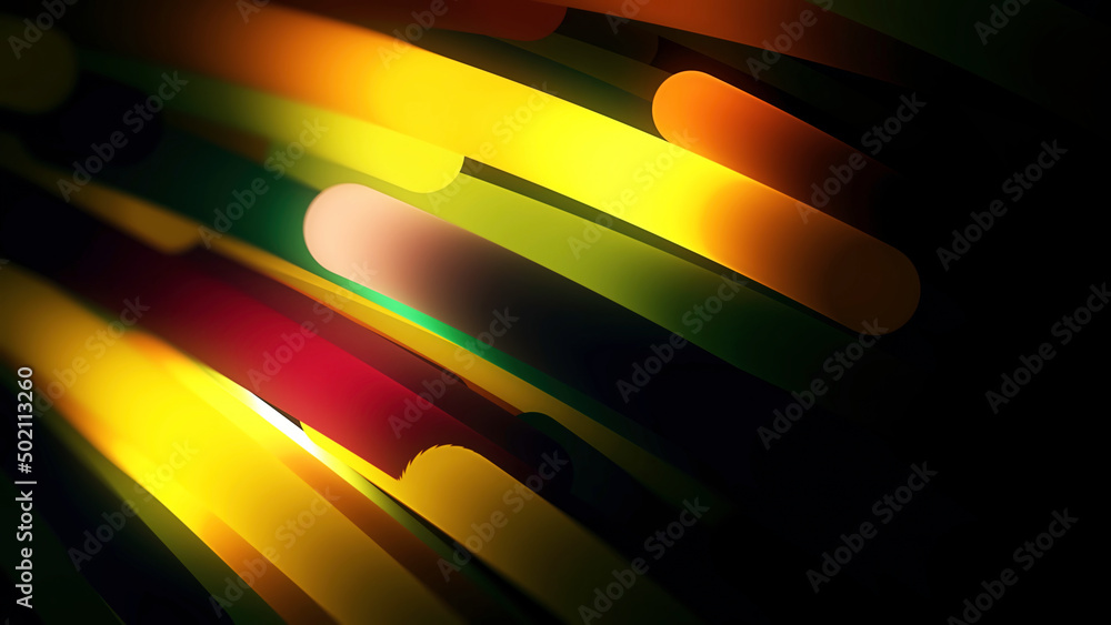 Abstract background with green and yellow stripes flowing slowly in the ...