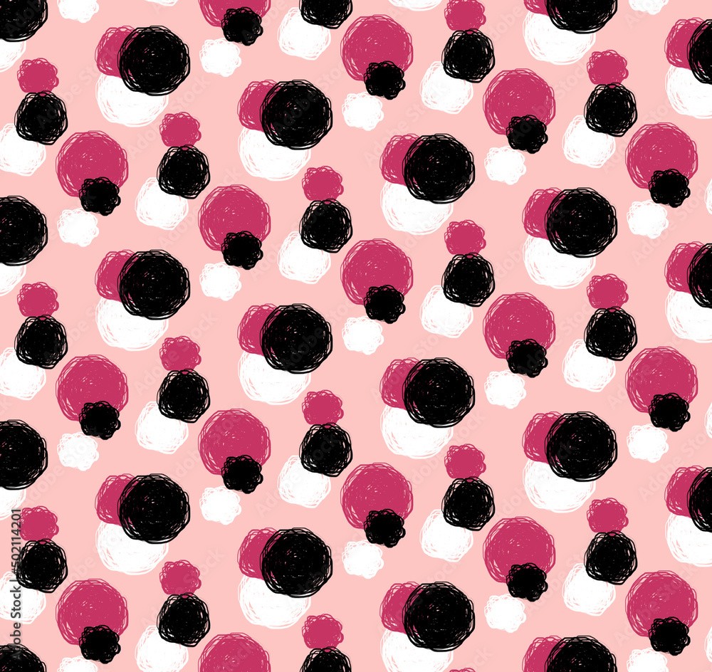 Seamless polka dot pattern, brush stroke print. Seamless polka dot pattern, brush stroke print.