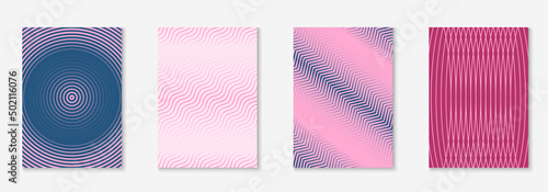 Gradient cover template with line geometric elements and shapes. © Holo Art