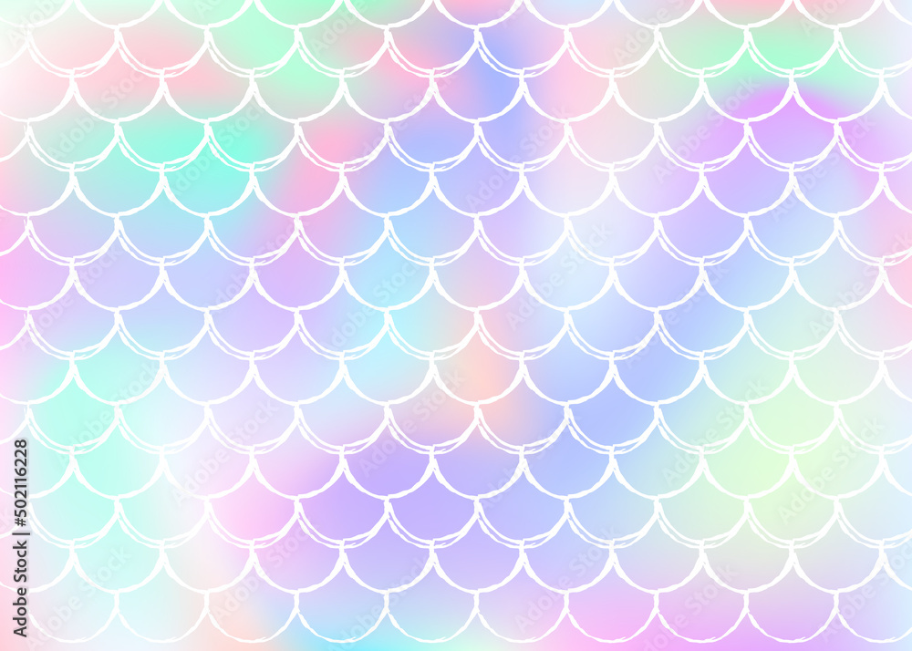 Gradient scale background with holographic mermaid. Gradient scale background with holographic mermaid.
