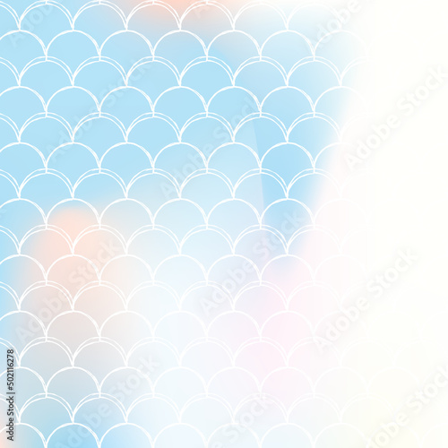 Holographic scale background with gradient mermaid.