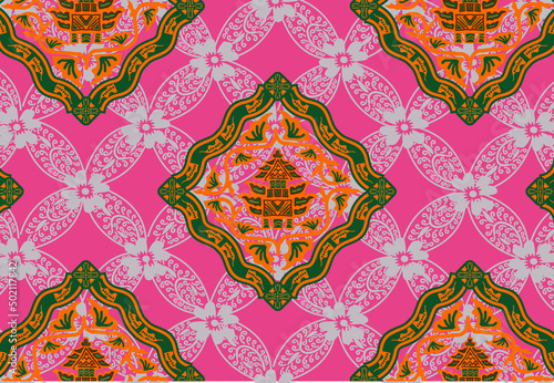 Batik Indonesian: is a technique of wax-resist dyeing applied to whole cloth, or cloth made using this technique originated from Indonesia.
