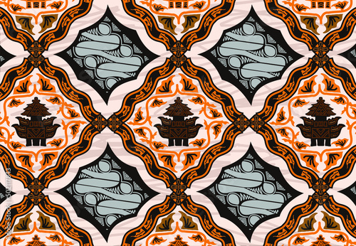 Batik Indonesian: is a technique of wax-resist dyeing applied to whole cloth, or cloth made using this technique originated from Indonesia.