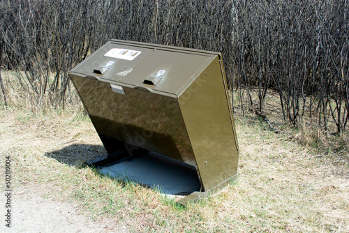 Bear and Wildlife Proof Garbage and Recycling Disposal Box in Parks Area