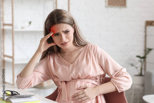 Pregnant woman with headach...