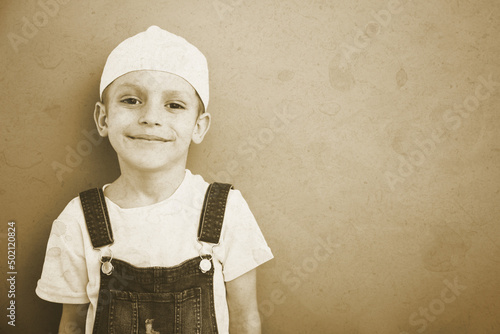 Old photo of little Muslim boy