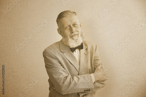 Old photo of handsome beard...