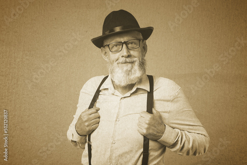 Old photo of stylish senior...