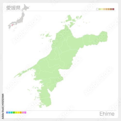 愛媛県の地図・Ehime Map
