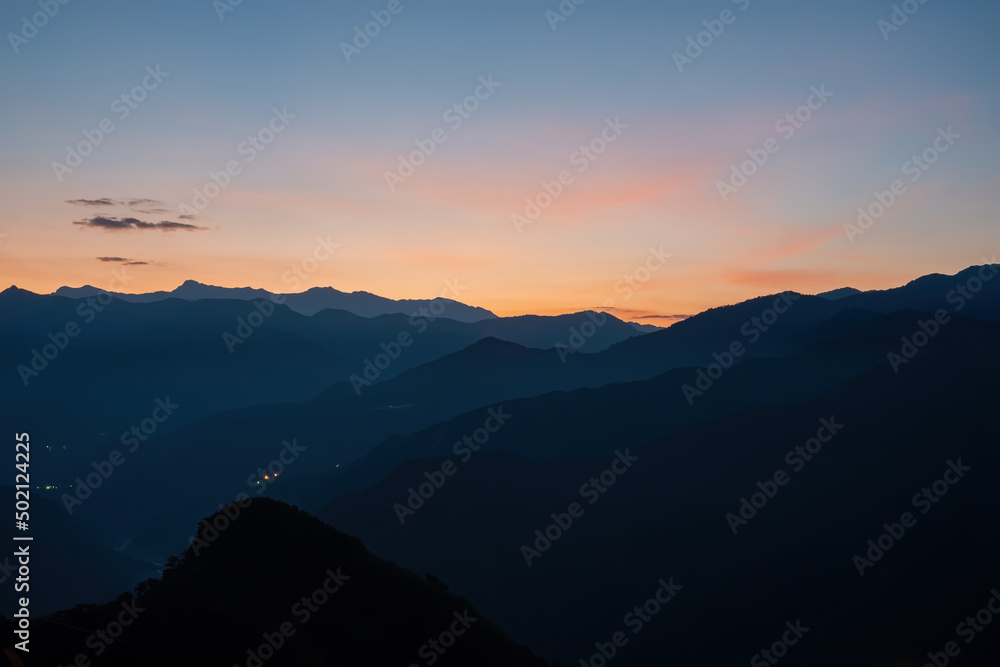 Sunrise landscape around Alishan, Chiayi