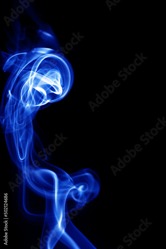 Fototapeta Naklejka Na Ścianę i Meble -  Blue smoke on black background