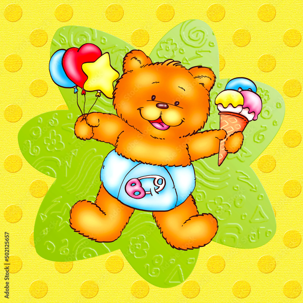 Naklejka premium cute and funny bear