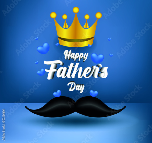 Father's day card with hat, glasses and mustache symbol. Greetings and gifts for Father's Day. father's day banner
