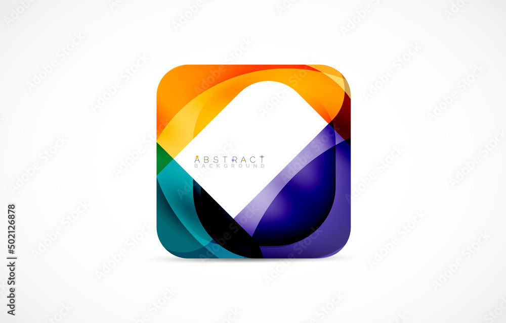 Minimal background. Abstract square shape with round corners created with wavy forms. Vector Illustration For Wallpaper, Banner, Background, Landing Page Minimal background. Abstract square shape with round corners created with wavy forms. Vector Illustration For Wallpaper, Banner, Background, Landing Page