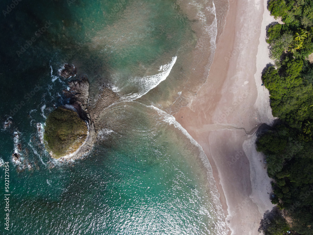 Aerial of Costa Rican island scape