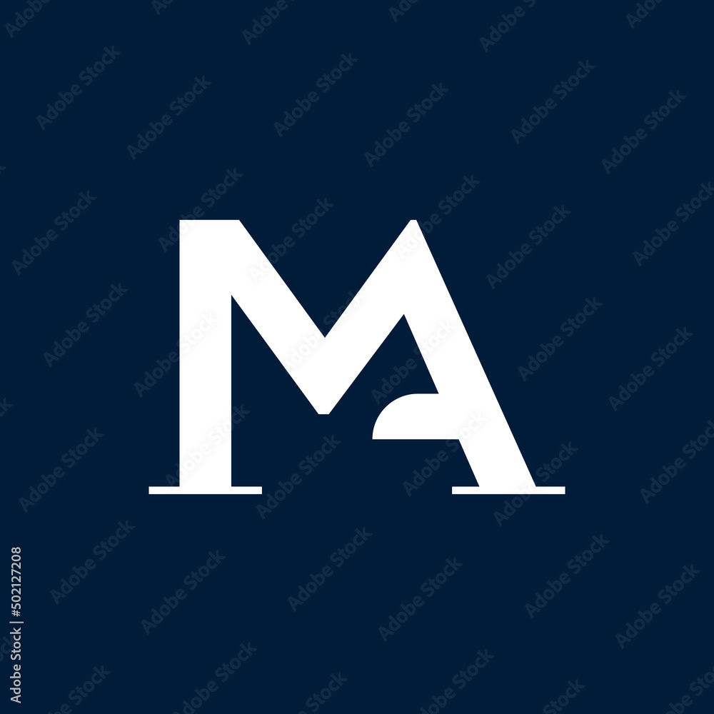 Initial Linked Letter MA Logo Design vector Illustration. Initial Linked Letter MA Logo Design vector Illustration.