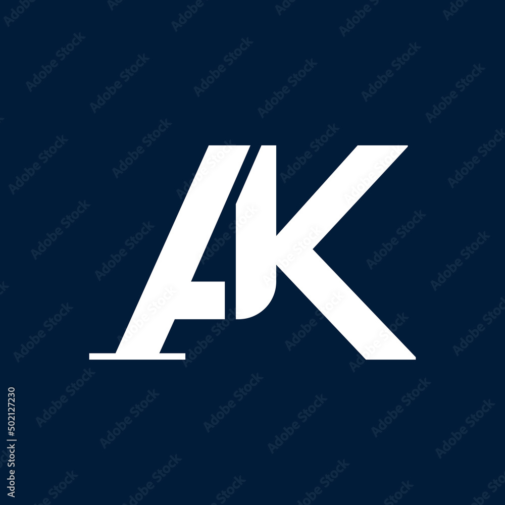 Initial Linked Letter AK Logo Design vector Illustration. Initial Linked Letter AK Logo Design vector Illustration.