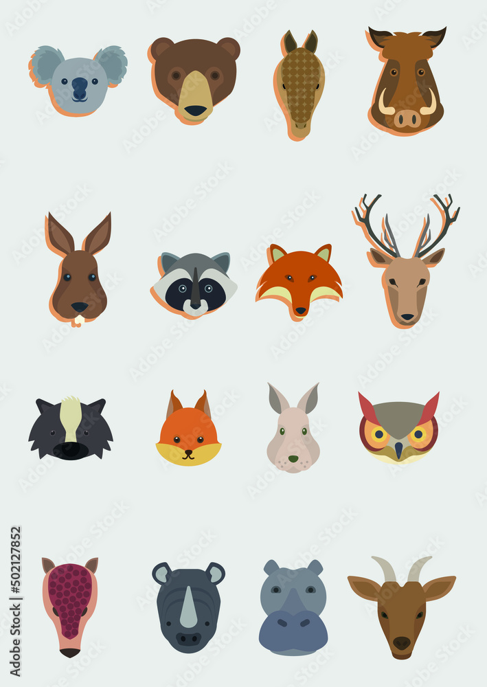 Fototapeta premium set of animals