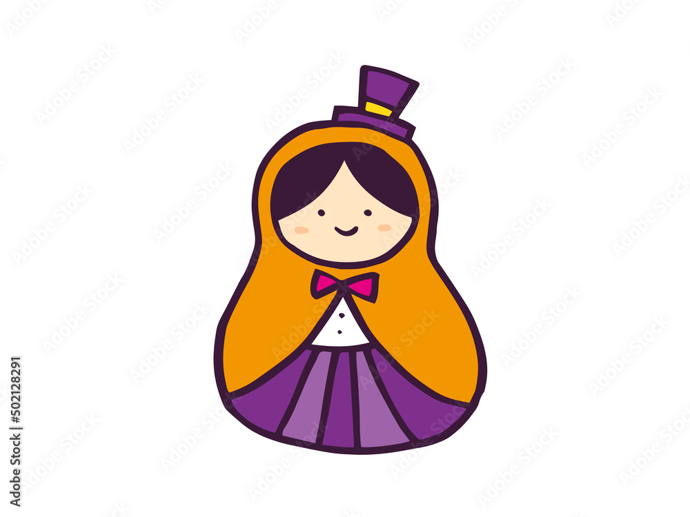 Fototapeta premium かわいいハロウィンの仮装した子ども／手画きイラスト素材