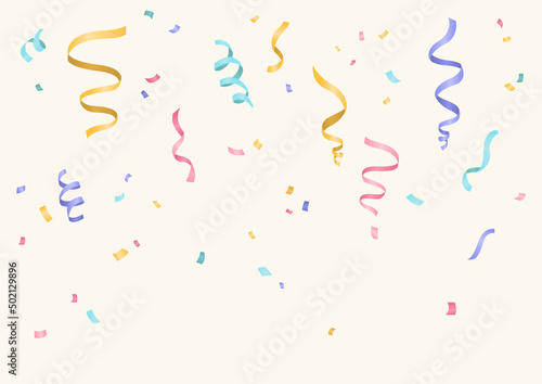 Vector illustration of confetti in pastel colors.