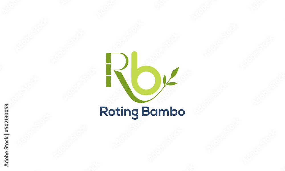 Bamboo R and B letter logo vector templet, Bamboo R and B letter logo vector templet,