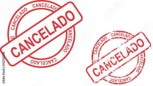 cancelado text stamp sticker in vector format very easy to edit