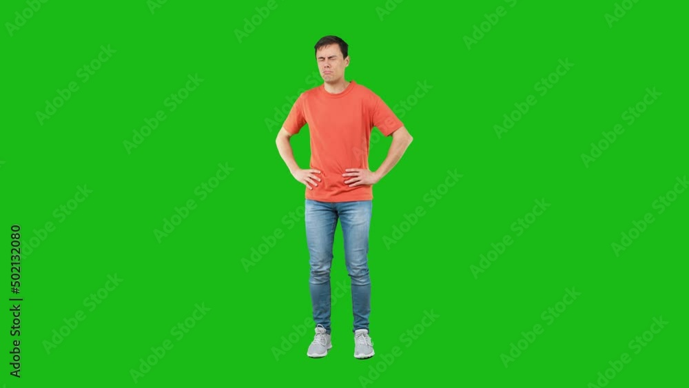Man feeling sick and nauseous. Green background Man feeling sick and nauseous. Green background