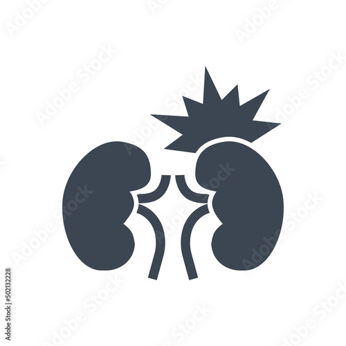 Kidney pain related vector glyph icon