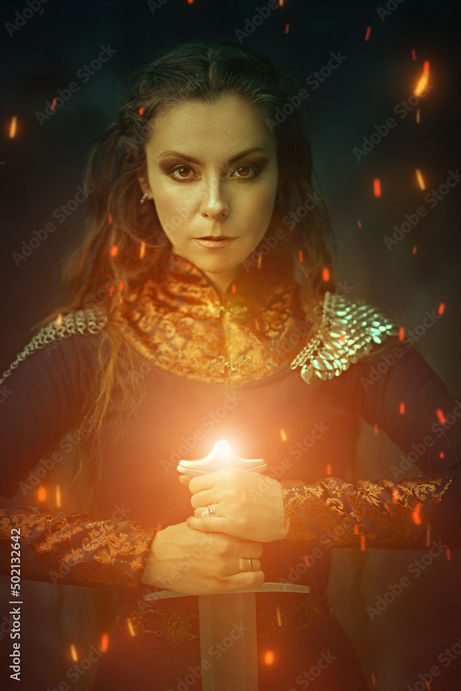 beautiful woman warrior Stock Photo | Adobe Stock