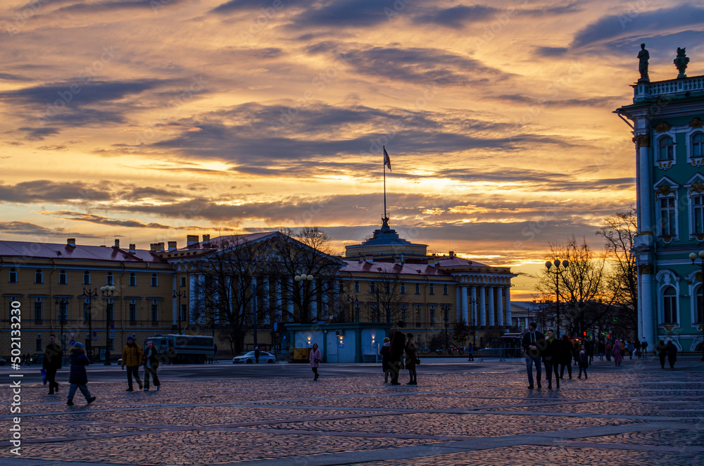 Obraz premium sunset over the city