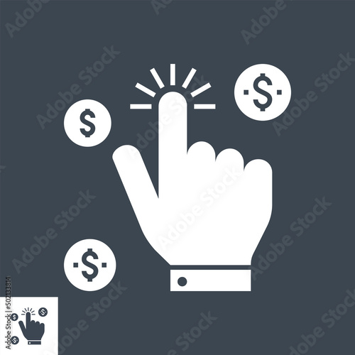 Pay Per Click Vector Glyph Icon