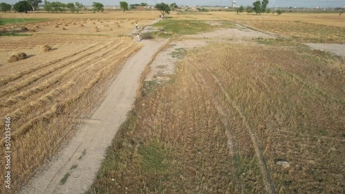 Aerial view of Pakistan Town at Hot Sunny day, drone's footage