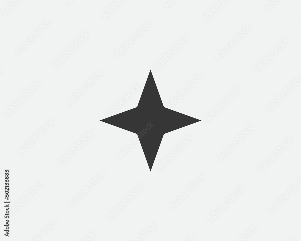 Star icon, vector shape. Abstract design spark sign. Black and white silhouette Star icon, vector shape. Abstract design spark sign. Black and white silhouette