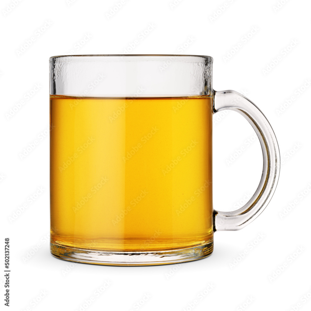 Glass cup of green tea isolated on white. Glass cup of green tea isolated on white.