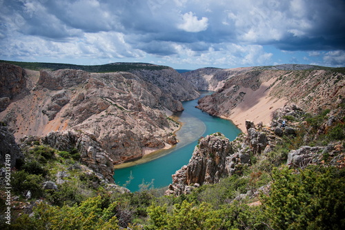 Scenic view of the river from the edge of canyon