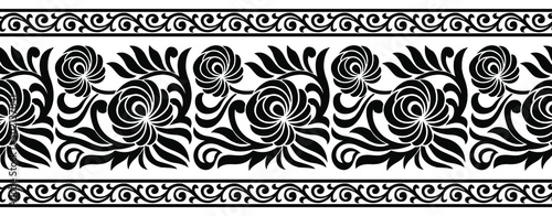 Abstract rose flower border design
