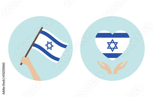 srael national flag in hand
