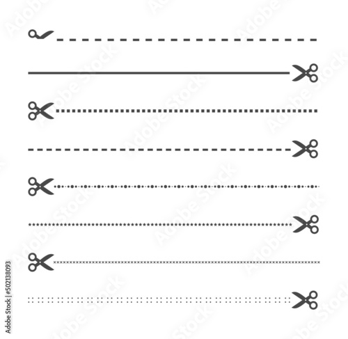 scissors cut dot line icon
