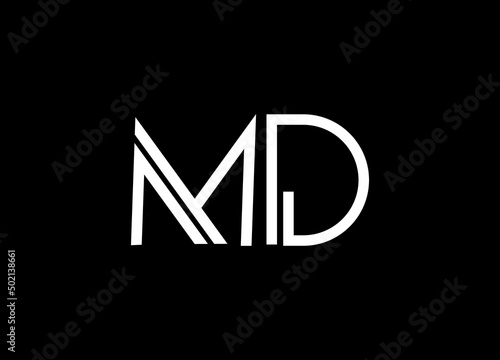 letter MD logo design vector template