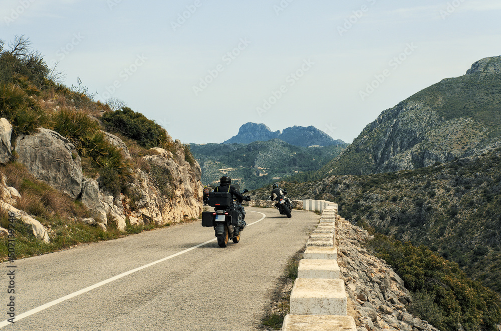 Motorcycling through the mountains Motorcycling through the mountains