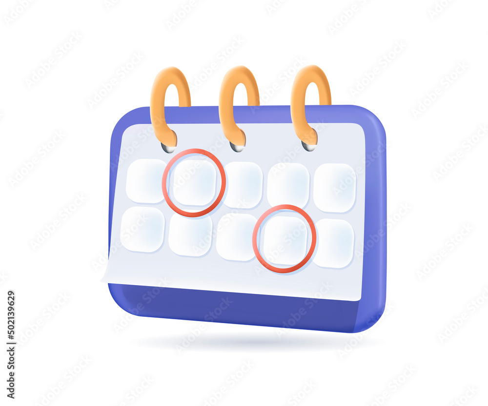 Calendar assignment icon. Planning concept. 3d vector illustration ...