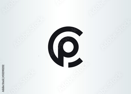 Creative Minimalist CP Logo Design with Letters C and P