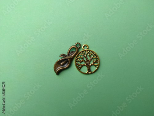 Pieces Mixed Charms Pendants DIY for Jewelry Making and Crafting, Bronze and gold.
